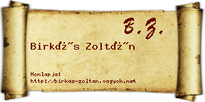 Birkás Zoltán névjegykártya